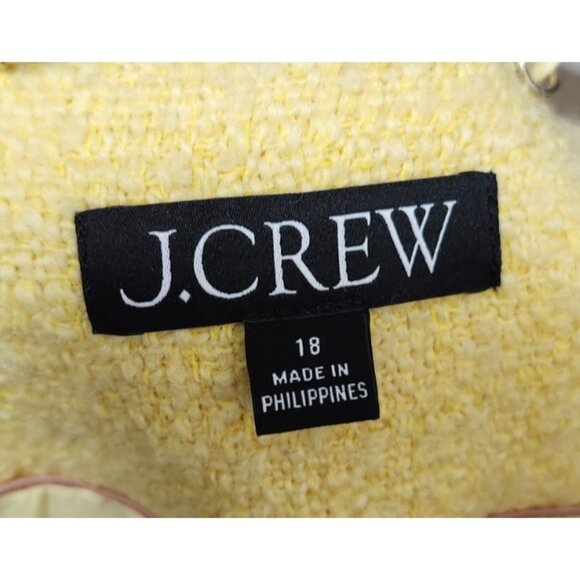 J.Crew Yellow Tweed Cropped Jacket 18 Women Classic Chanel Style Button Front - Picture 8 of 14